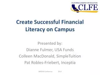 Create Successful Financial Literacy on Campus