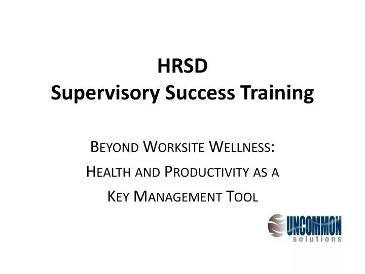 hrsd supervisory success training