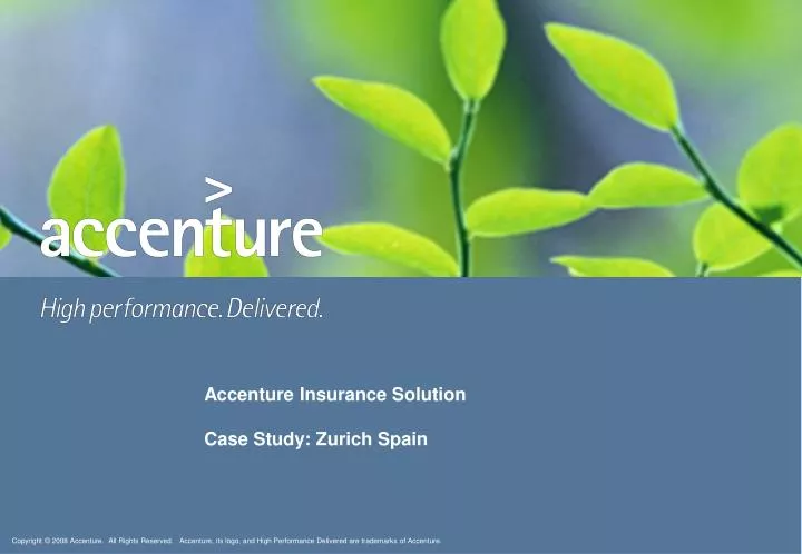 accenture insurance solution case study zurich spain