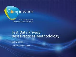 Test Data Privacy Best Practices Methodology