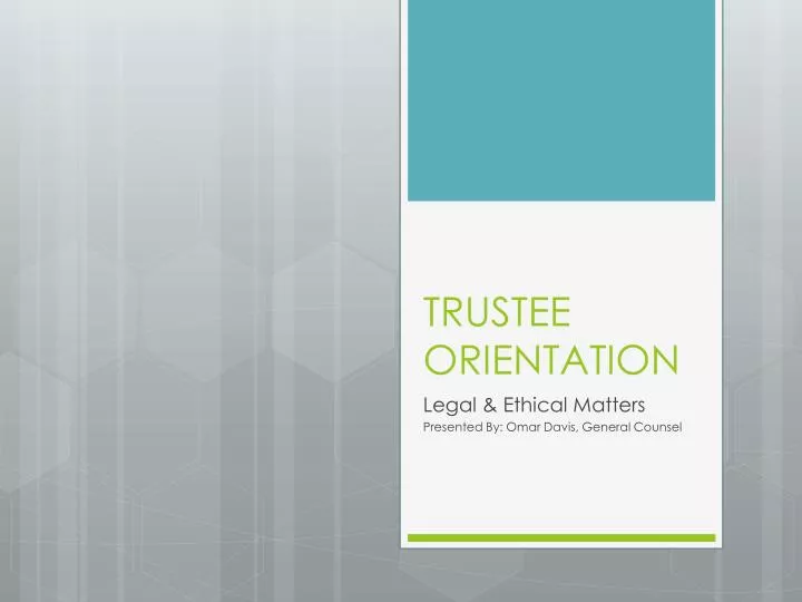 trustee orientation