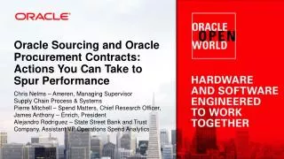 Oracle Sourcing and Oracle Procurement Contracts: Actions You Can Take to Spur Performance