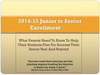 2014-15 Junior to Senior Enrollment