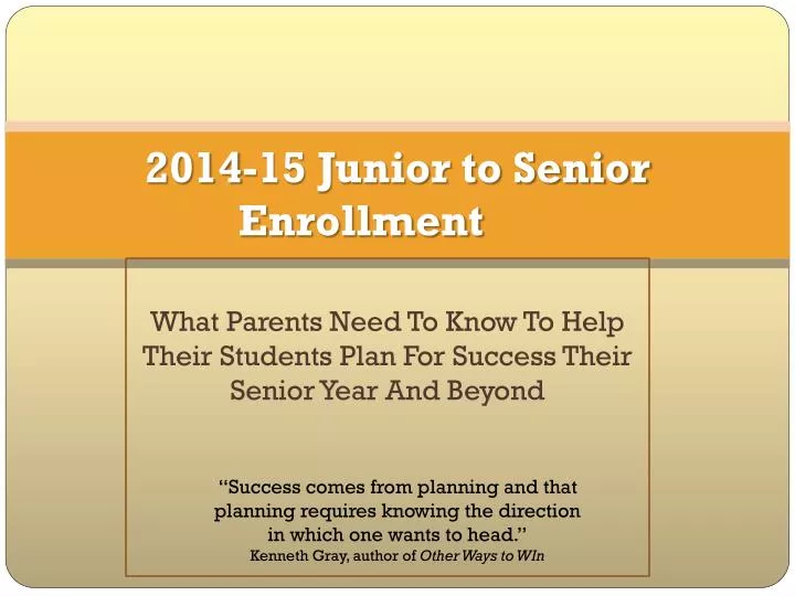 2014 15 junior to senior enrollment
