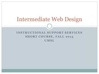 Intermediate Web Design