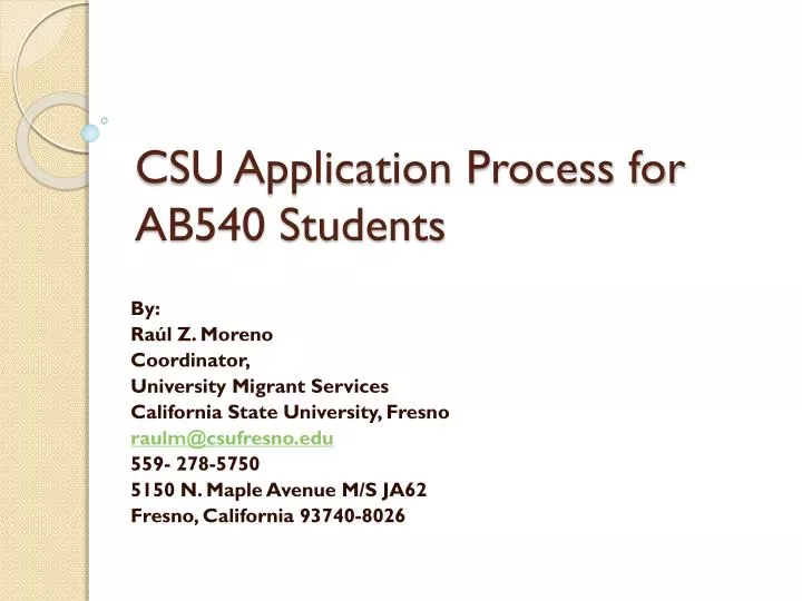 csu application process for ab540 students