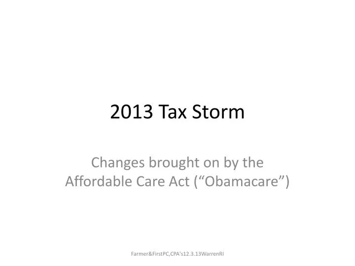 2013 tax storm