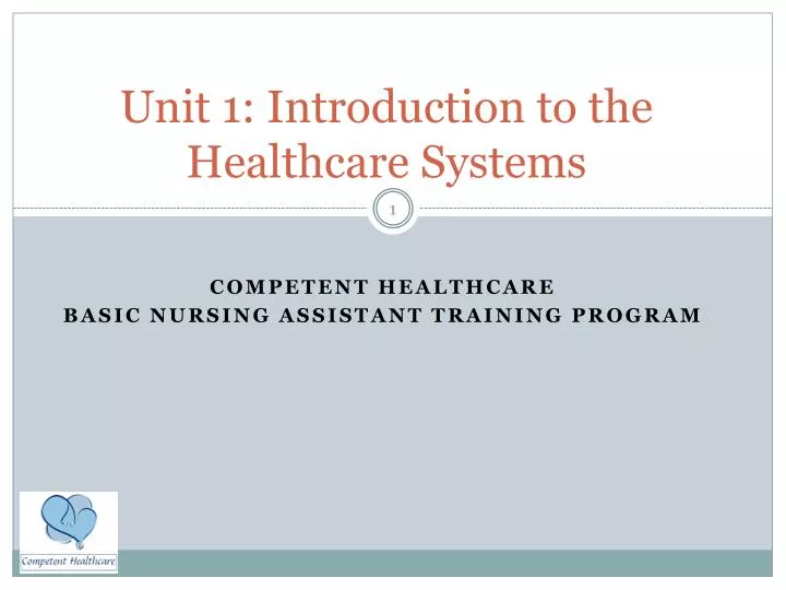 unit 1 introduction to the healthcare systems