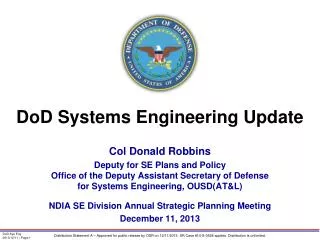DoD Systems Engineering Update
