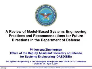 A Review of Model-Based Systems Engineering Practices and Recommendations for Future Directions in the Department of Def