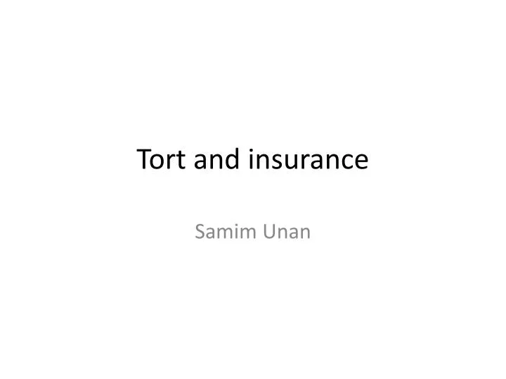tort and insurance