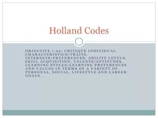 Holland Codes