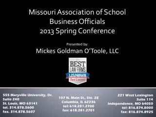 Missouri Association of School Business Officials 2013 Spring Conference