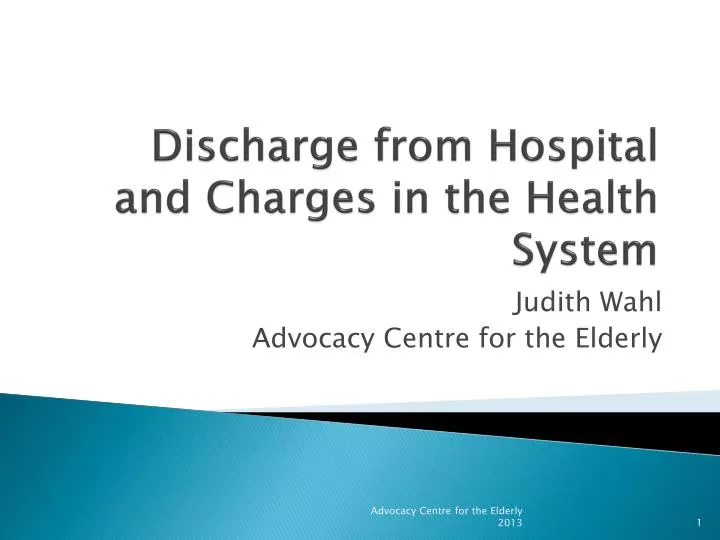 discharge from hospital and charges in the health system