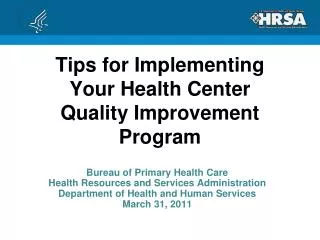 tips for implementing your health center quality improvement program