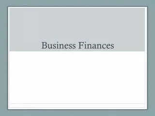 Business Finances
