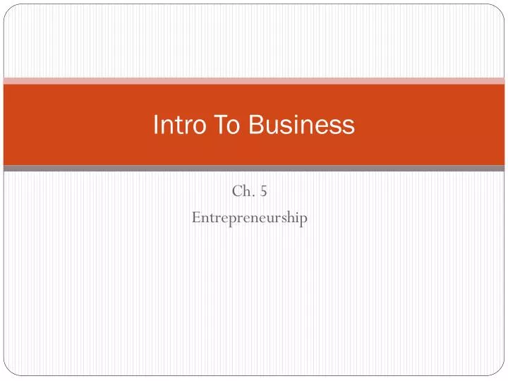 intro to business