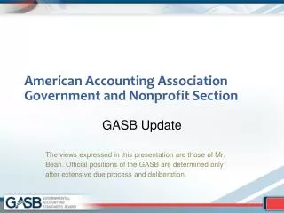 American Accounting Association Government and Nonprofit Section