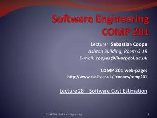 Software Engineering COMP 201