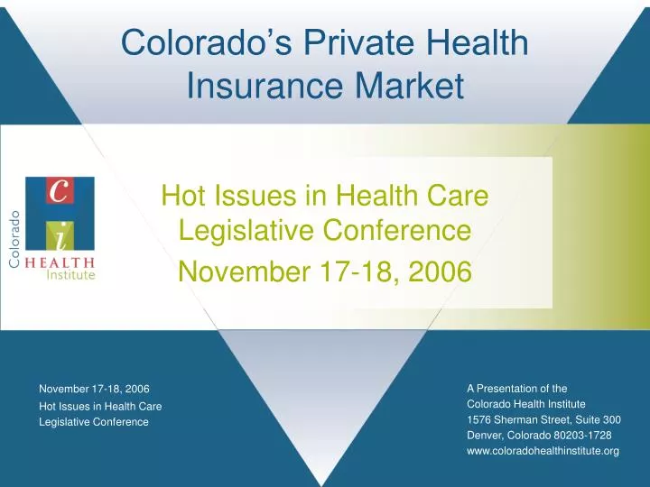 colorado s private health insurance market