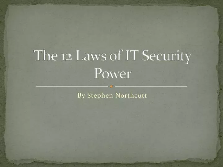the 12 laws of it security power