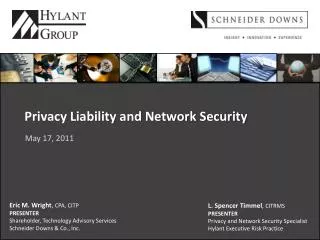 Privacy Liability and Network Security