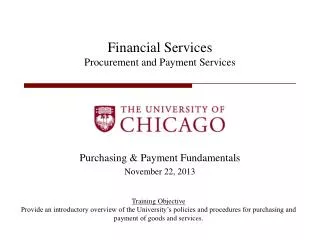 Financial Services Procurement and Payment Services