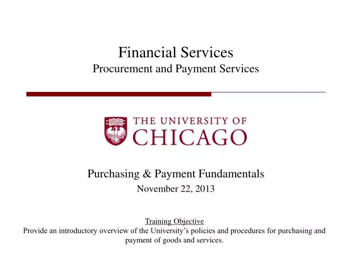 financial services procurement and payment services