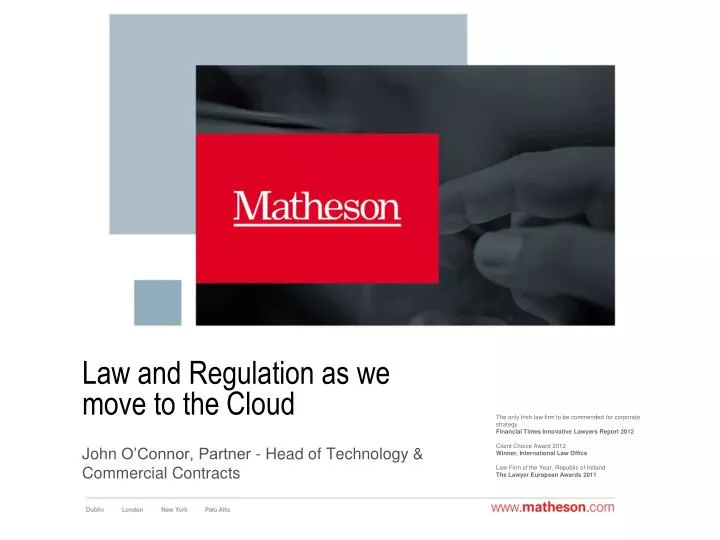 law and regulation as we move to the cloud