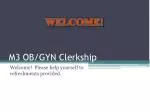 M3 OB/GYN Clerkship