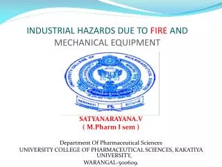 INDUSTRIAL HAZARDS DUE TO FIRE AND MECHANICAL EQUIPMENT