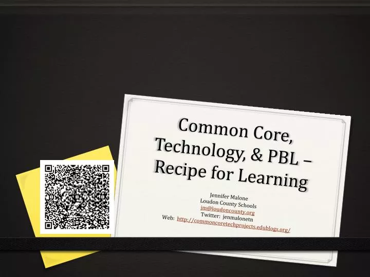 common core technology pbl recipe for learning