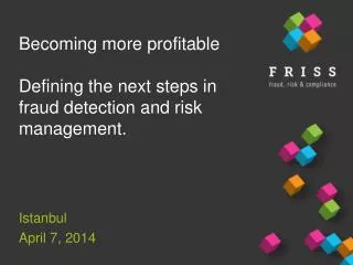Becoming more profitable Defining the next s teps in fraud detection and risk management.