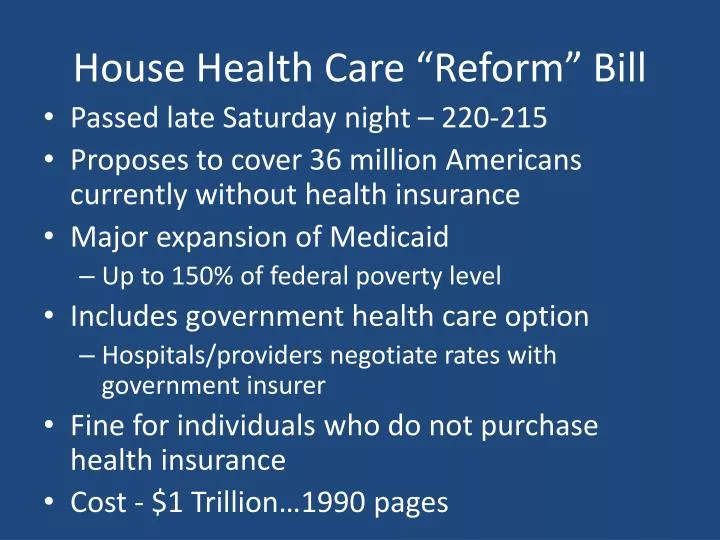 house health care reform bill