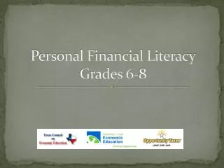 Personal Financial Literacy Grades 6-8