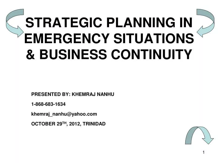 strategic planning in emergency situations business continuity