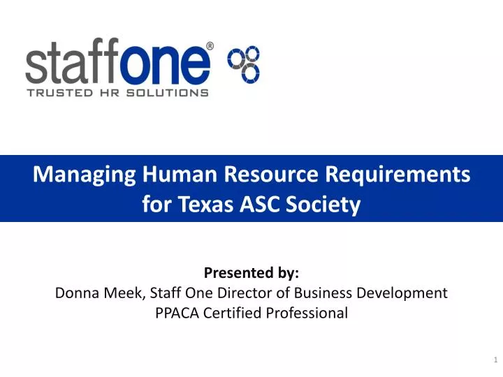 managing human resource requirements for texas asc society