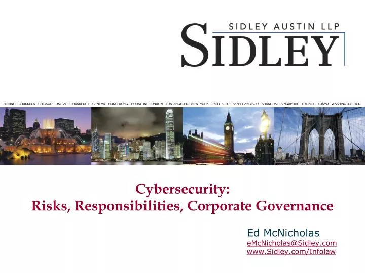 cybersecurity risks responsibilities corporate governance