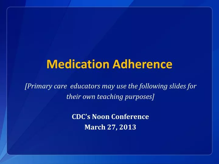 medication adherence
