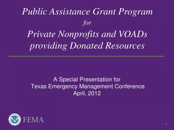 a special presentation for texas emergency management conference april 2012