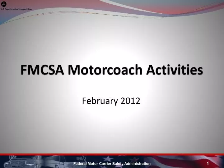 fmcsa motorcoach activities