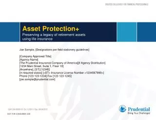 Asset Protection+ Preserving a legacy of retirement assets using life insurance