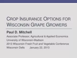 Crop Insurance Options for Wisconsin Grape Growers