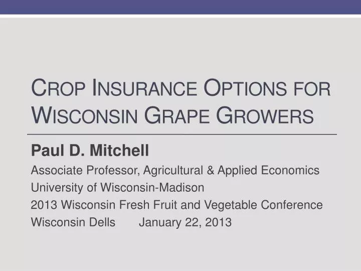 crop insurance options for wisconsin grape growers