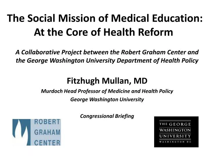 the social mission of medical education at the core of health reform