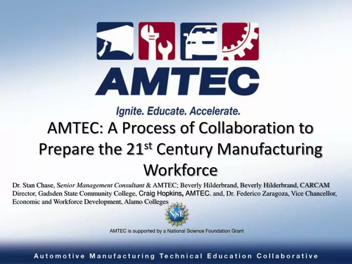 amtec a process of collaboration to prepare the 21 st century manufacturing workforce