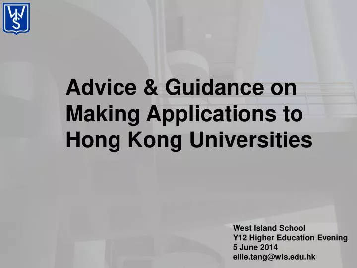 advice guidance on making applications to hong kong universities