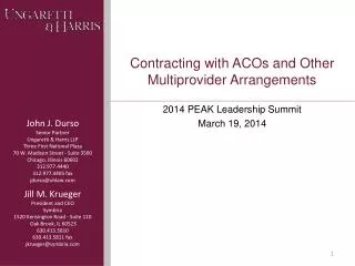 Contracting with ACOs and Other Multiprovider Arrangements