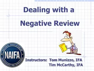 Instructors: Tom Munizzo , IFA Tim McCarthy, IFA