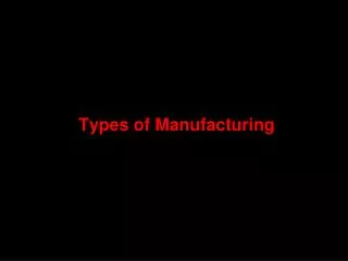 Types of Manufacturing
